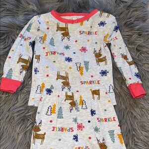 Koala Kids Gray and Red Pajama Set with Woodland Print